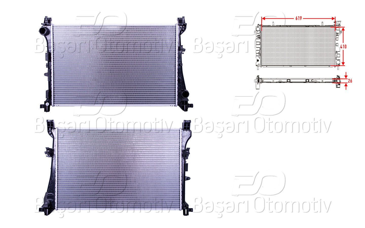 Su Radyatoru Brazıng Mt 620X398x26 Fıat500l 0.9. 1. 51887947