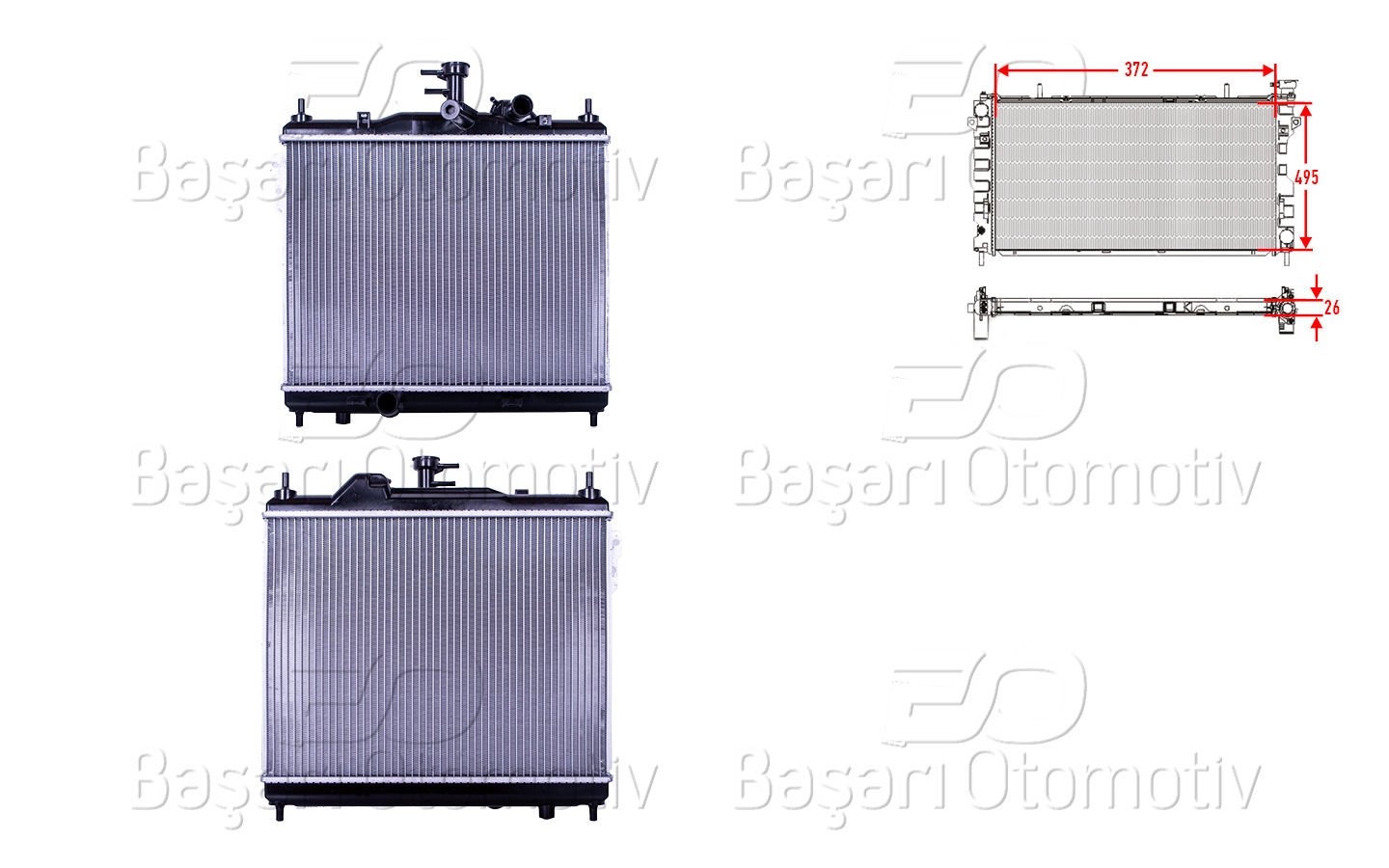 Su Radyatoru Brazıng Mt 372X495x26 Mm Hyundaı Getz 1.5 25310