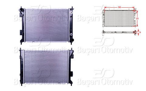 Su Radyatoru Brazıng At 500X375x16 Mm Hyundaı Ix20 (Jc 25310