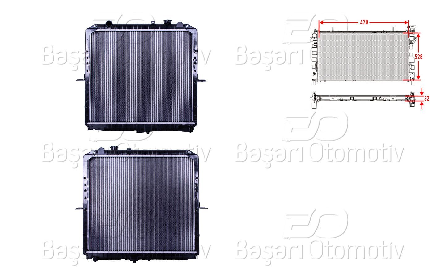 Su Radyatoru Brazıng Mt 470X528x32 Mm Kıa Bongo 2.5Tcı 25310